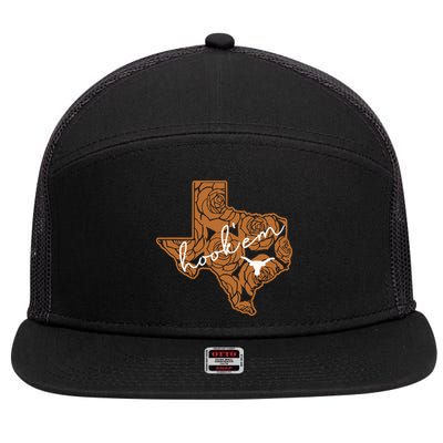 Hook Em 7 Panel Mesh Trucker Snapback Hat