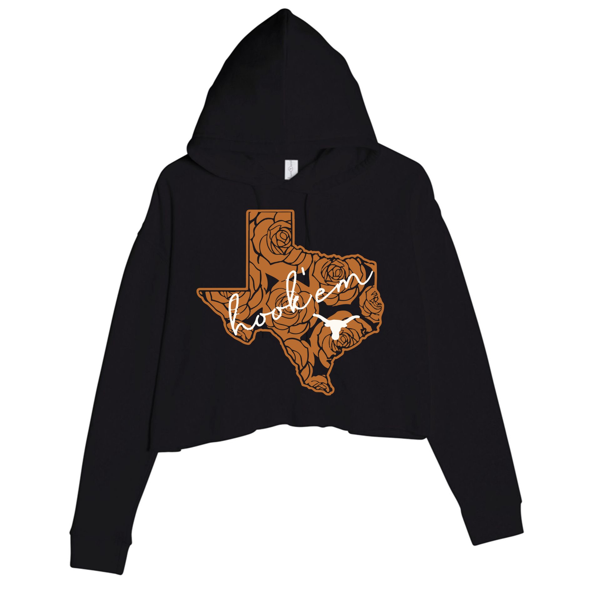 Hook Em Crop Fleece Hoodie