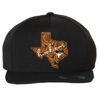 Hook Em Wool Snapback Cap