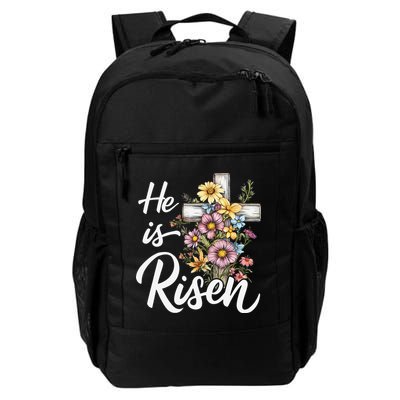 Happy Easter He Is Risen God Jesus Floral Cross Christian Daily Commute Backpack