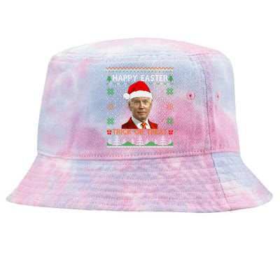 Happy Easter Hlw Funny Joe Biden Christmas Ugly Sweater Gift Tie-Dyed Bucket Hat