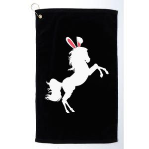 Happy Easter Horse Lover Three Horse Wearing Bunny Platinum Collection Golf Towel