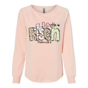 Happy Easter He Is Risen Jesus Christian Womens California Wash Sweatshirt