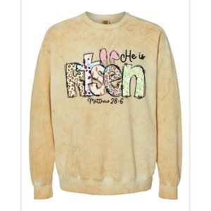 Happy Easter He Is Risen Jesus Christian Colorblast Crewneck Sweatshirt