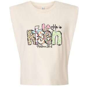 Happy Easter He Is Risen Jesus Christian Garment-Dyed Women's Muscle Tee