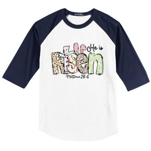 Happy Easter He Is Risen Jesus Christian Baseball Sleeve Shirt