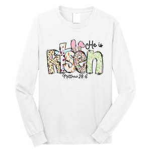 Happy Easter He Is Risen Jesus Christian Long Sleeve Shirt