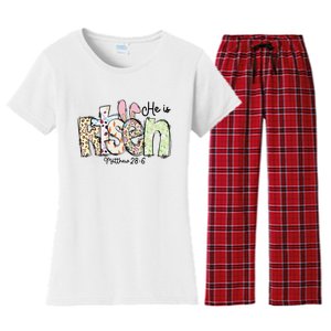 Happy Easter He Is Risen Jesus Christian Women's Flannel Pajama Set