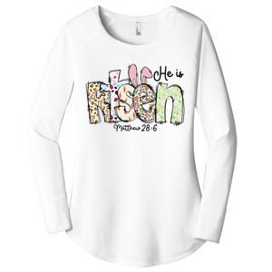 Happy Easter He Is Risen Jesus Christian Women's Perfect Tri Tunic Long Sleeve Shirt