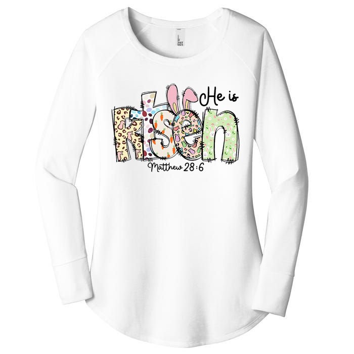 Happy Easter He Is Risen Jesus Christian Women's Perfect Tri Tunic Long Sleeve Shirt