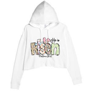 Happy Easter He Is Risen Jesus Christian Crop Fleece Hoodie