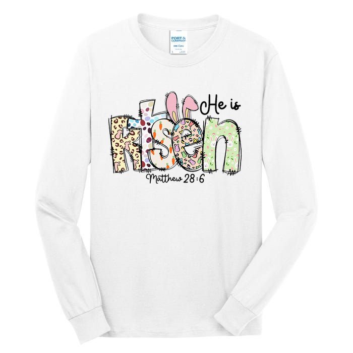 Happy Easter He Is Risen Jesus Christian Tall Long Sleeve T-Shirt