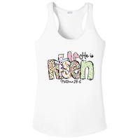 Happy Easter He Is Risen Jesus Christian Ladies PosiCharge Competitor Racerback Tank