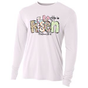 Happy Easter He Is Risen Jesus Christian Cooling Performance Long Sleeve Crew