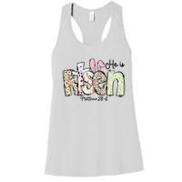 Happy Easter He Is Risen Jesus Christian Women's Racerback Tank