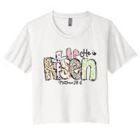 Happy Easter He Is Risen Jesus Christian Women's Crop Top Tee