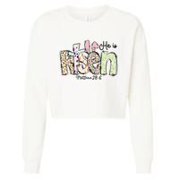 Happy Easter He Is Risen Jesus Christian Cropped Pullover Crew