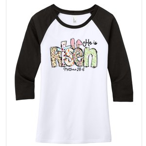 Happy Easter He Is Risen Jesus Christian Women's Tri-Blend 3/4-Sleeve Raglan Shirt