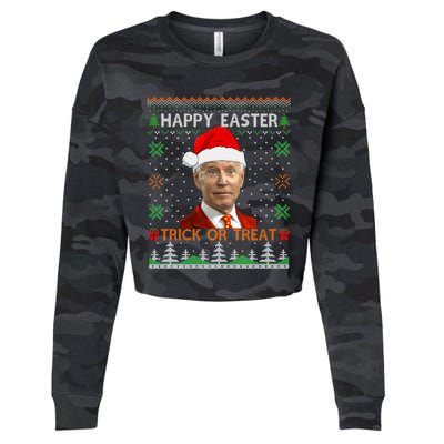 Happy Easter Hlw Funny Joe Biden Christmas Ugly Sweater Gift Cropped Pullover Crew