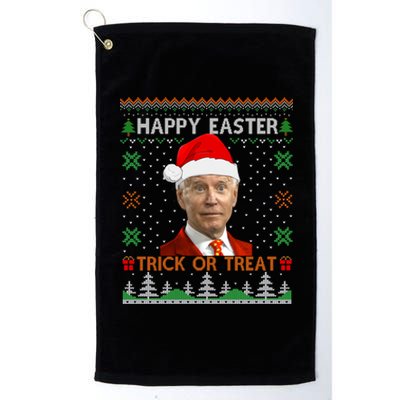 Happy Easter Hlw Funny Joe Biden Christmas Ugly Sweater Gift Platinum Collection Golf Towel