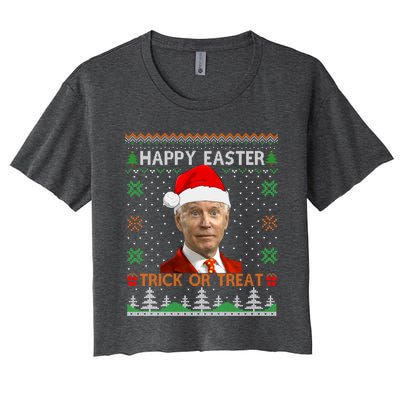 Happy Easter Hlw Funny Joe Biden Christmas Ugly Sweater Gift Women's Crop Top Tee