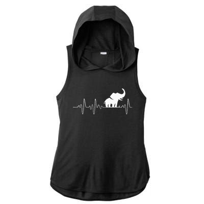 Heartbeat Elephant Ladies PosiCharge Tri-Blend Wicking Draft Hoodie Tank