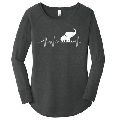 Heartbeat Elephant Women's Perfect Tri Tunic Long Sleeve Shirt