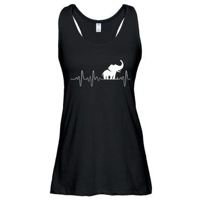 Heartbeat Elephant Ladies Essential Flowy Tank