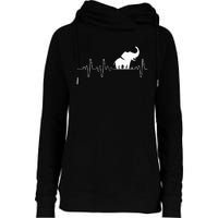 Heartbeat Elephant Womens Funnel Neck Pullover Hood