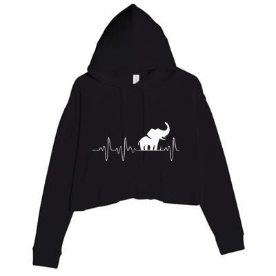 Heartbeat Elephant Crop Fleece Hoodie