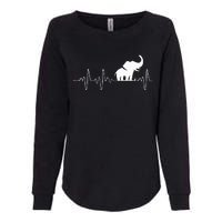 Heartbeat Elephant Womens California Wash Sweatshirt