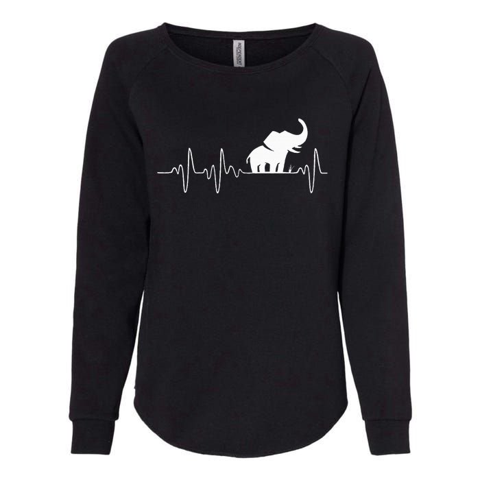 Heartbeat Elephant Womens California Wash Sweatshirt