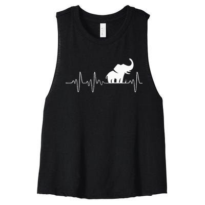 Heartbeat Elephant Women's Racerback Cropped Tank