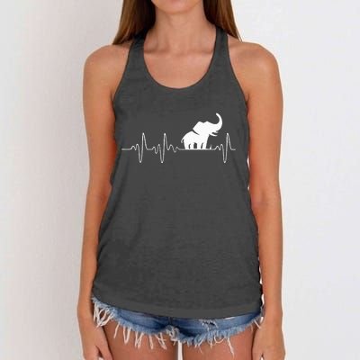 Heartbeat Elephant Women's Knotted Racerback Tank