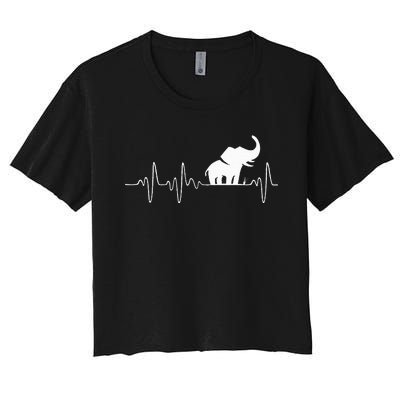 Heartbeat Elephant Women's Crop Top Tee