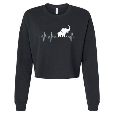 Heartbeat Elephant Cropped Pullover Crew