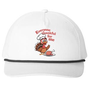 Happy Everyone Is Thankful For Me Happy Turkey Day Costume Gift Snapback Five-Panel Rope Hat