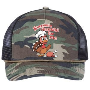 Happy Everyone Is Thankful For Me Happy Turkey Day Costume Gift Retro Rope Trucker Hat Cap