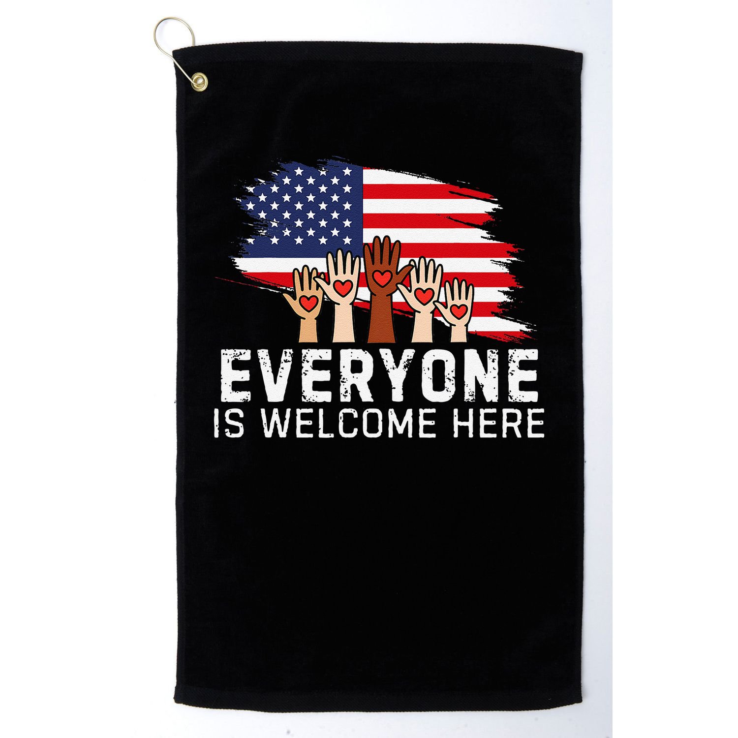 Here Everyone Is Welcome Important Idaho Teacher Funny Golf Towel