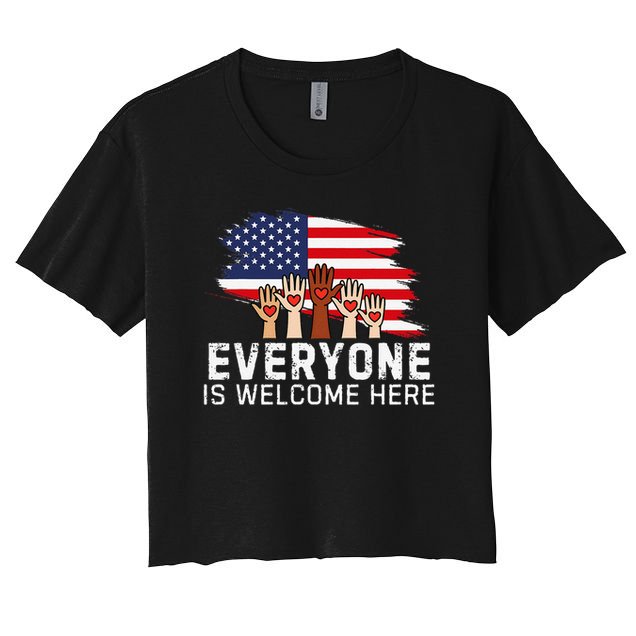 Here Everyone Is Welcome Important Idaho Teacher Funny Crop Top