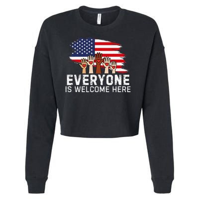 Here Everyone Is Welcome Important Idaho Teacher Funny Cropped Pullover Crew