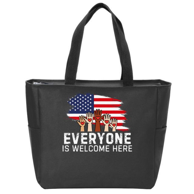 Here Everyone Is Welcome Important Idaho Teacher Funny Zip Tote Bag