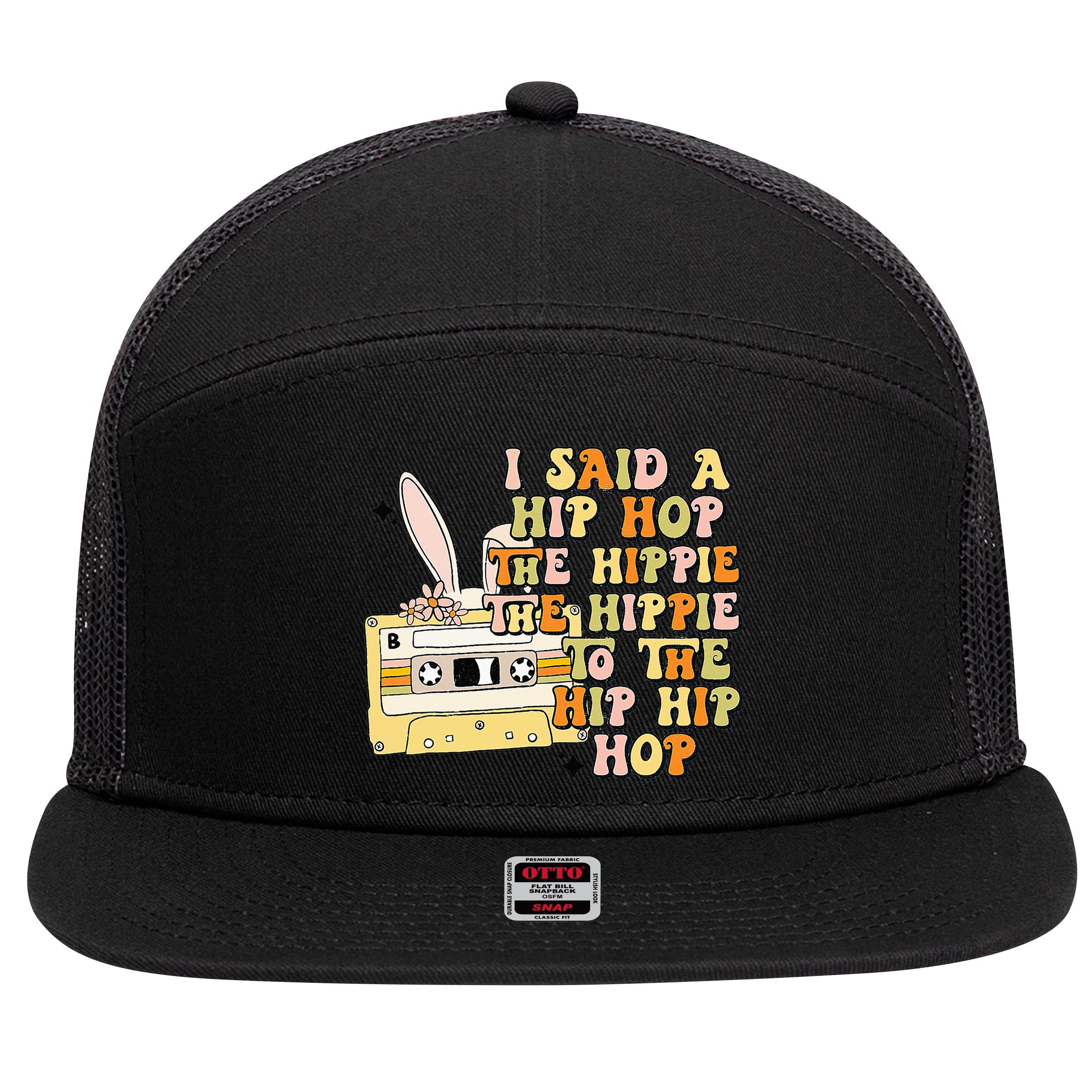 Happy Easter I Said A Hip Hop The Hippie 7 Panel Mesh Trucker Snapback Hat