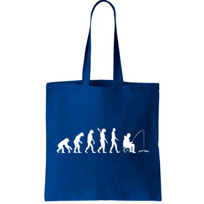 Human Evolution Ice Fishing Tote Bag