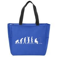 Human Evolution Ice Fishing Zip Tote Bag