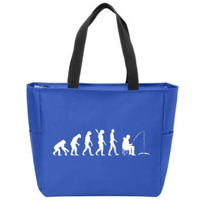 Human Evolution Ice Fishing Zip Tote Bag