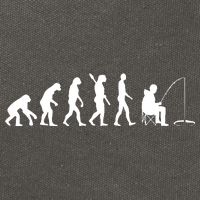Human Evolution Ice Fishing Cotton Canvas Backpack