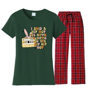 Happy Easter I Said A Hip Hop The Hippie To The Hip Hip Hop Women's Flannel Pajama Set