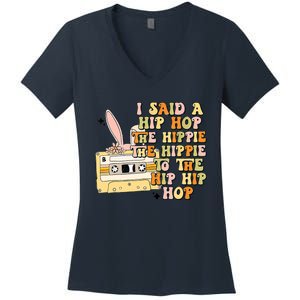 Happy Easter I Said A Hip Hop The Hippie To The Hip Hip Hop Women's V-Neck T-Shirt