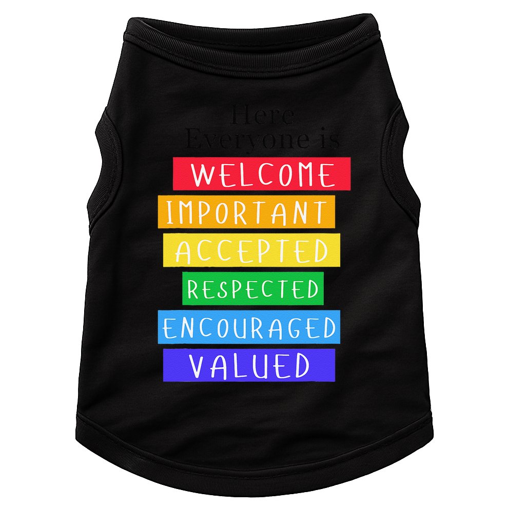 Here Everyone Is Welcome Important Idaho Teacher Funny Doggie Tank
